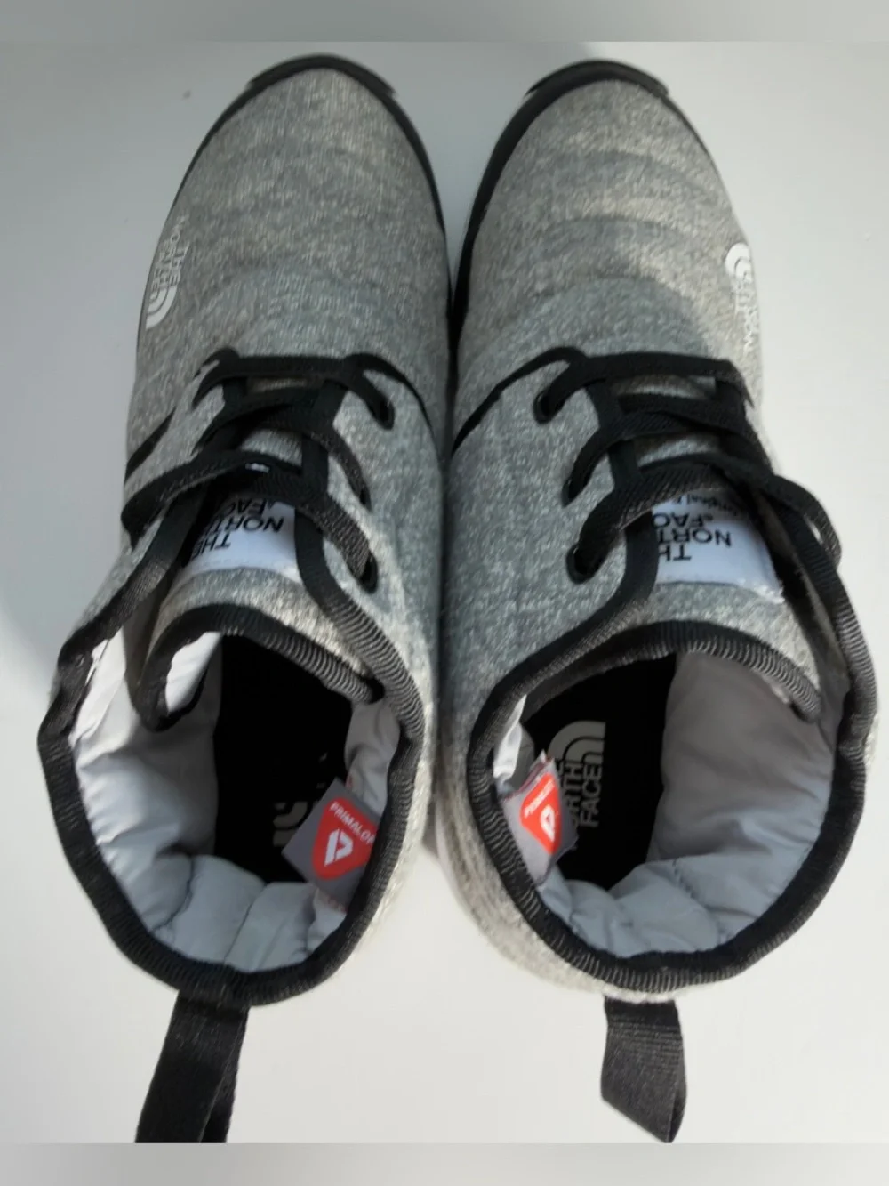 The North Face Kids Gray Quilted Lace-Up Boots